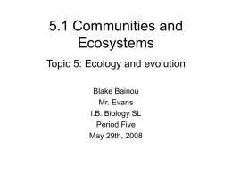 5.1 Communities and Ecosystems