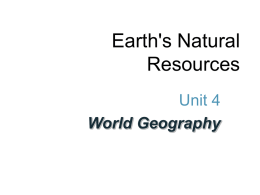 Earth`s Natural Resources