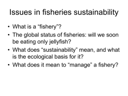 Issues in fisheries sustainability
