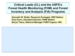 Critical Loads (CL) - U.S. Forest Service