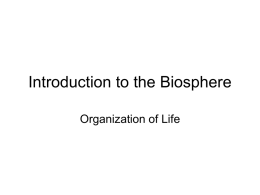 Intro to the Biosphere