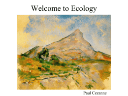 Introduction to Ecology - Powerpoint for Sept. 11.