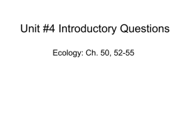Unit #4 Introductory Questions