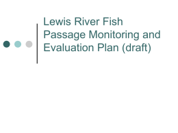 Lewis River Fish Passage Monitoring and Evaluation Plan