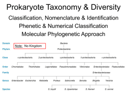 Taxonomy, Phylogeny & Molecular Chronometers