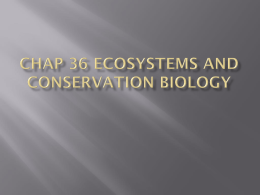 Chap 36 Ecosystems and Conservation Biology
