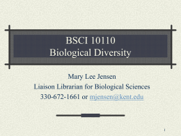 BSCI 10110 - Biological Diversity - Personal.kent.edu