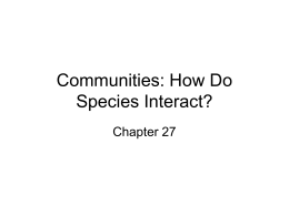 Communities: How Do Species Interact?