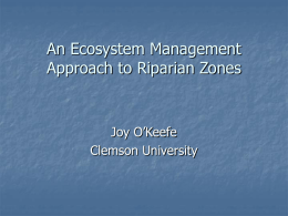 Guest Speaker Joy O`keefe: Ecosystem Management in the Nantahala