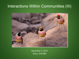 Interactions Within Communities (III)