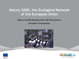 NATURA 2000 policy framework, towards Green Infrastructure for