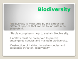 SNC1D0 Biodiversity