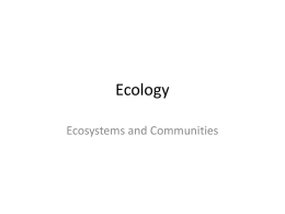 Ecosystems and communities Ecology