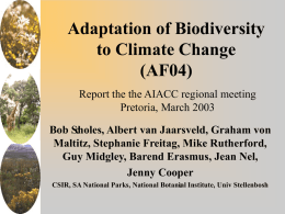 Adaptation of Biodiversity to Climate Change
