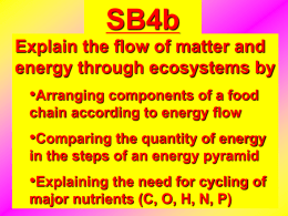 SB4b Explain the flow of matter and energy through ecosystems by