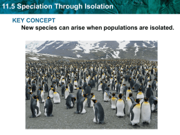 11.5 Speciation Through Isolation Populations can