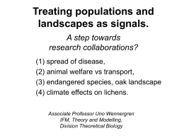 Treating populations and landscapes as signals old
