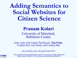 Social Semantic Web - UMBC ebiquity research group