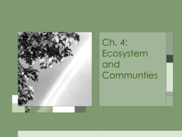 Ch. 4: Ecosystem and Communties