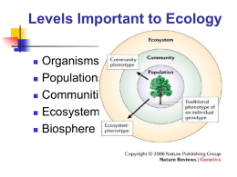 COMMUNITY AND POPULATION ECOLOGY