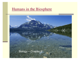 Bio Ch 6 Humans in the Biosphere