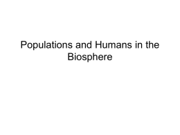 Populations and Humans in the Biosphere