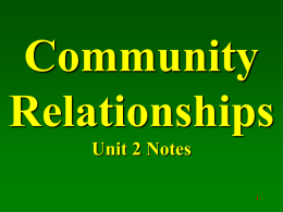 Community Relationship Notes