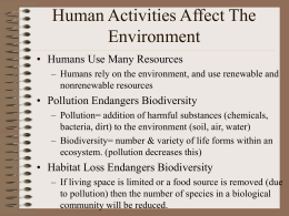 Human Activities Affect The Environment