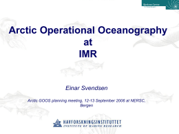 E. Svendsen - Arctic Regional Ocean Observing System