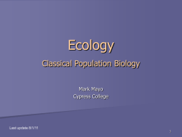 Classical Population Biology