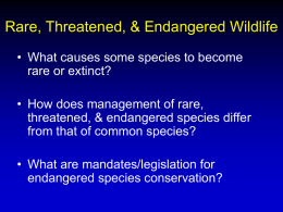 Slide 1 - Wildlife Ecology and Conservation