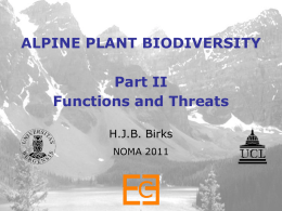 Alpine plant biodiversity. Part 2: Functions and threats