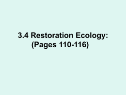 3.4 Restoration Ecology: (Pages 110-116)