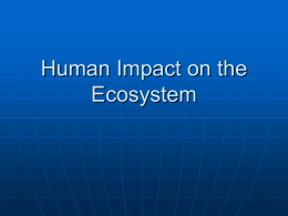 Human Impact on the Ecosystem - ABC