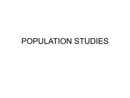 population studies - GLENEAGLESBIOLOGY