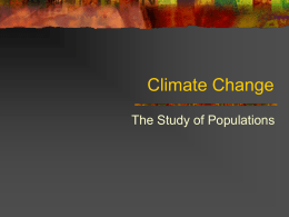 Study of populations