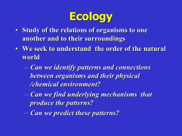 Marine Ecology-- 2011 final Lecture 1