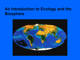 An Introduction to Ecology and the Biosphere Ecology