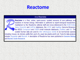 Reactome-HomePage Containes five sections (from top