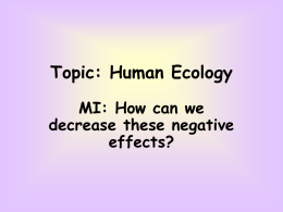 Topic: Human Ecology