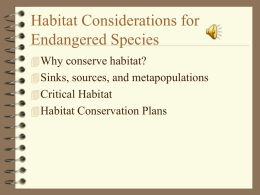 Habitat Considerations for Endangered Species