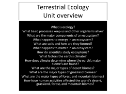 Terrestrial Ecology Unit overview
