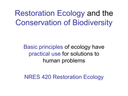 Restoration Ecology and the Conservation of