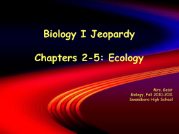 Biology I Jeopardy Chapters 2-5: Ecology