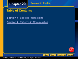 Chapter 20: Community Ecology