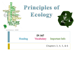 Principles of Ecology - Paint Valley Local Schools