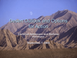 Desert Outlook and Options for Action