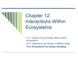12.3: Ecosystems are always changing