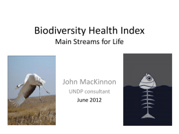 Biodiversity Health Index Main Streams for Life