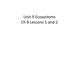 Unit 9 Ecosystems Ch 8 Lessons 1 and 2